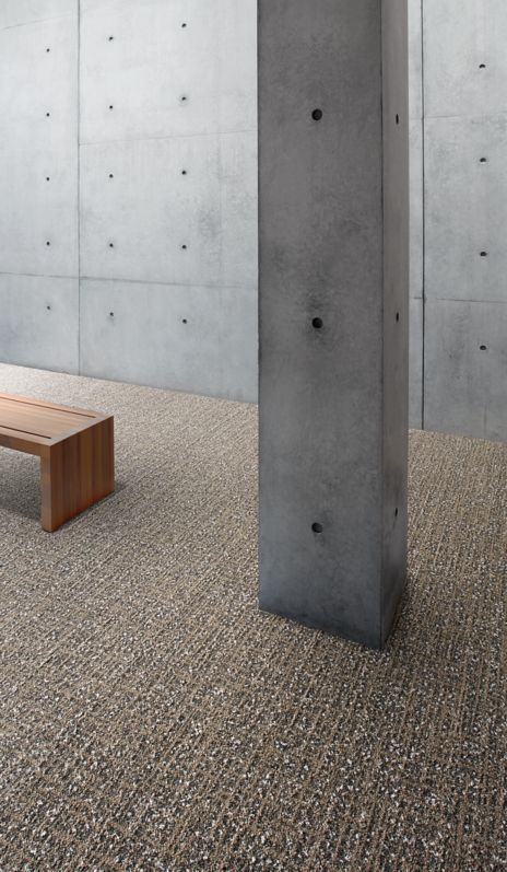 Interface WW890 plank carpet tile in lobby area with column