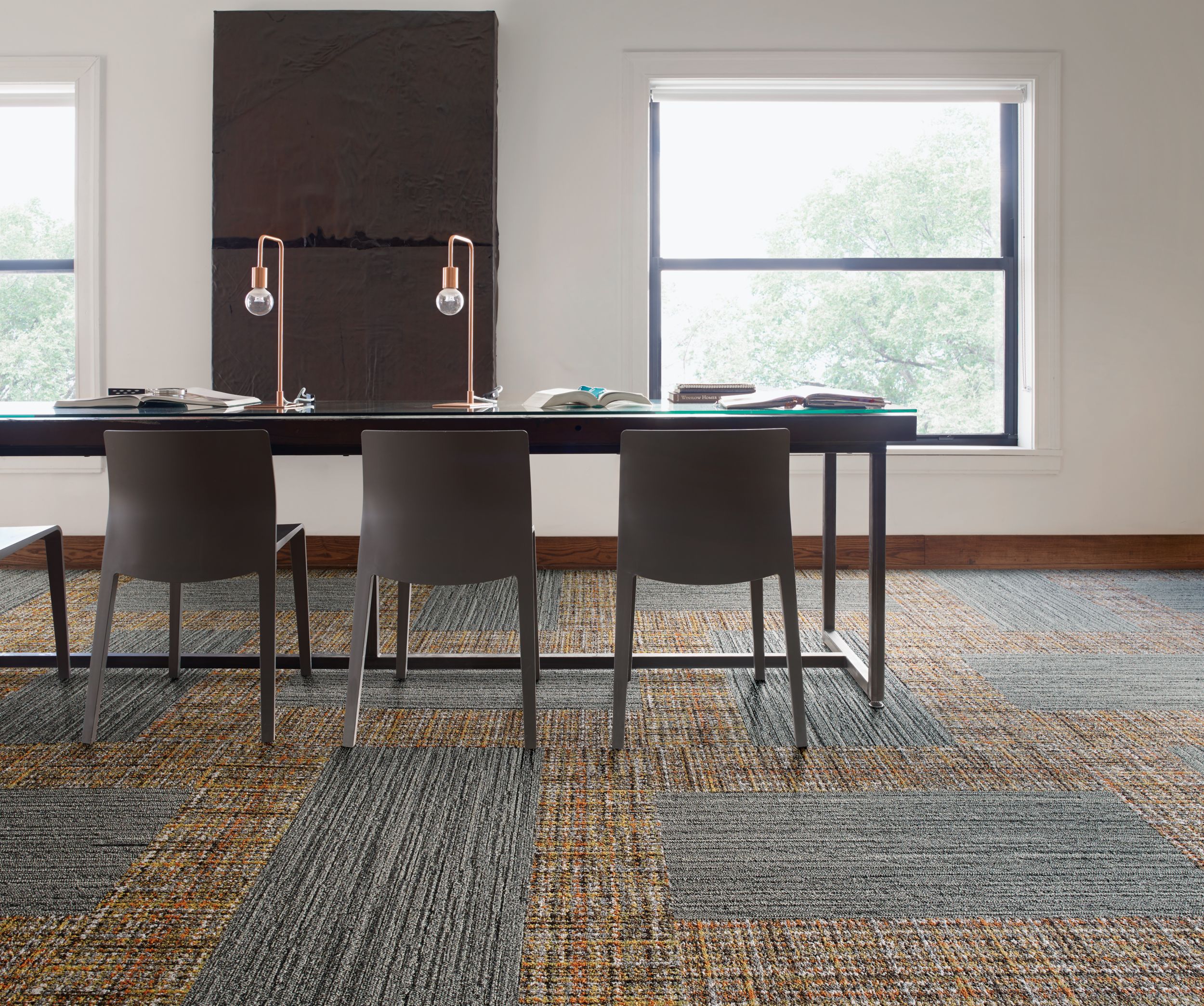 Interface WW895 and WW880 plank carpet tile in meeting room image number 9