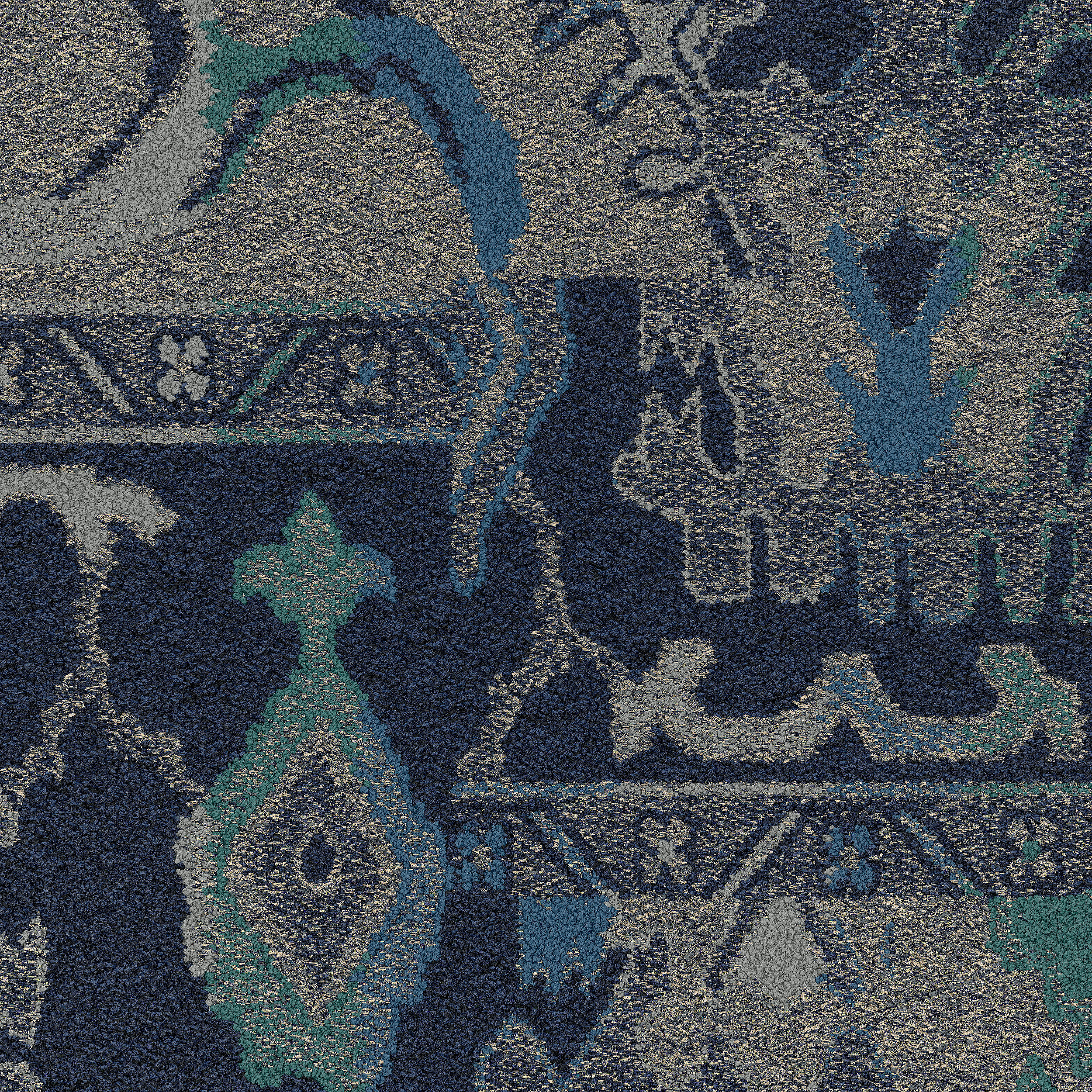 Yesterdays carpet tile in Prussian image number 4
