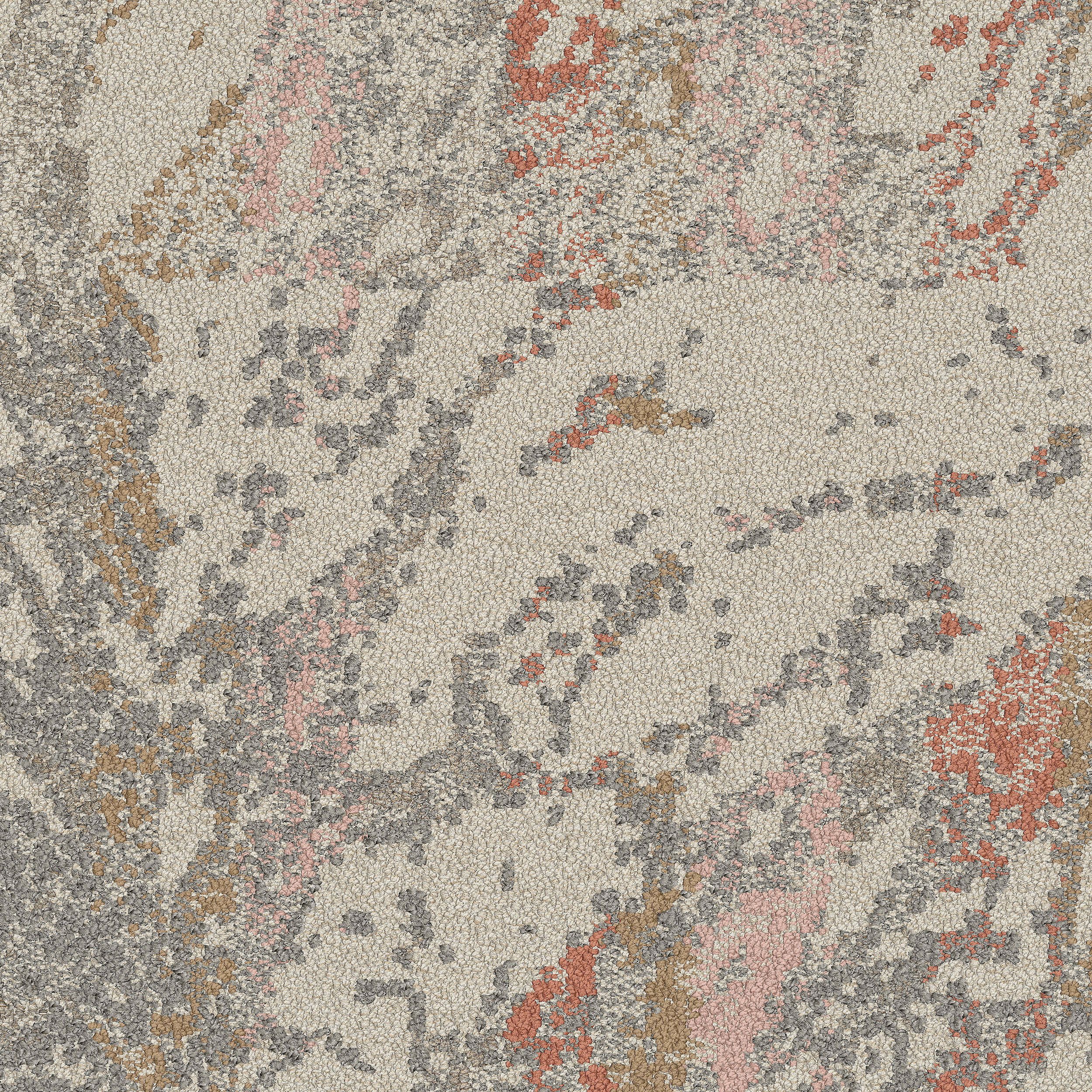 You're So Vein carpet tile in Coral/Silver image number 5