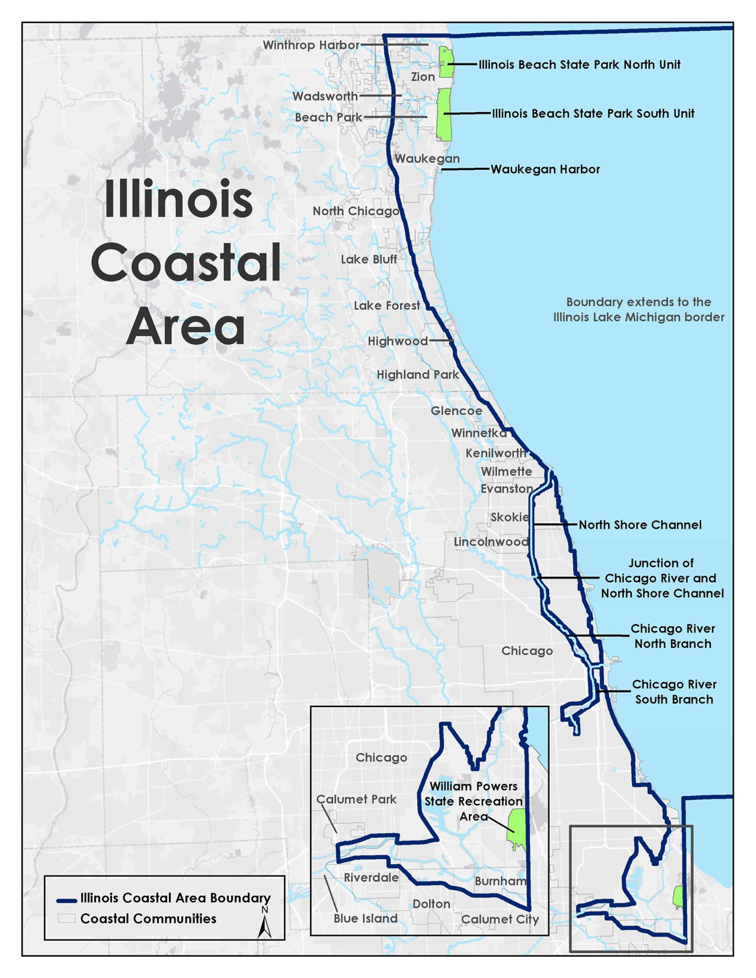 Map of Illinois Coastal Area
