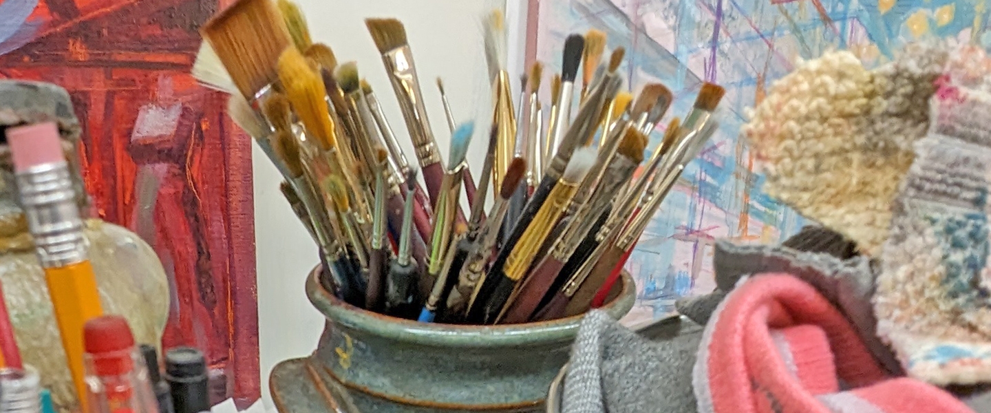 Artist paintbrushes, Noyes Cultural Arts Center, Evanston, Illinois