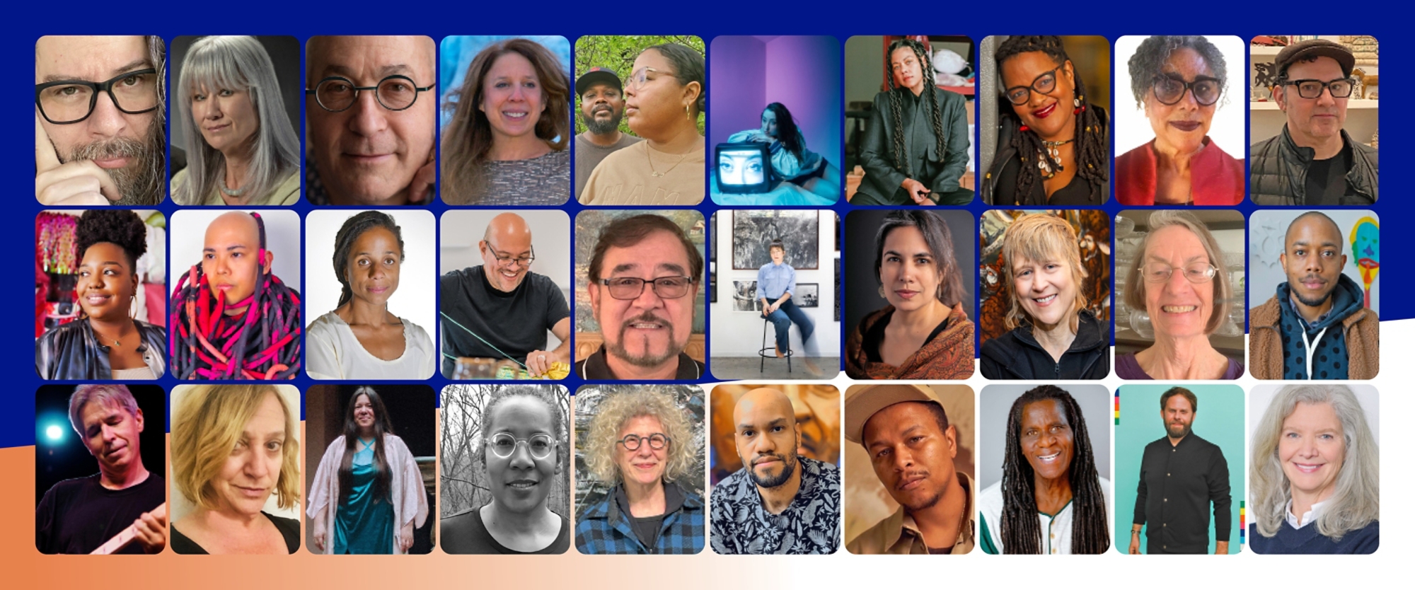 Illinois Arts Council Fellowship Banner with photos of each Fellowship recipient