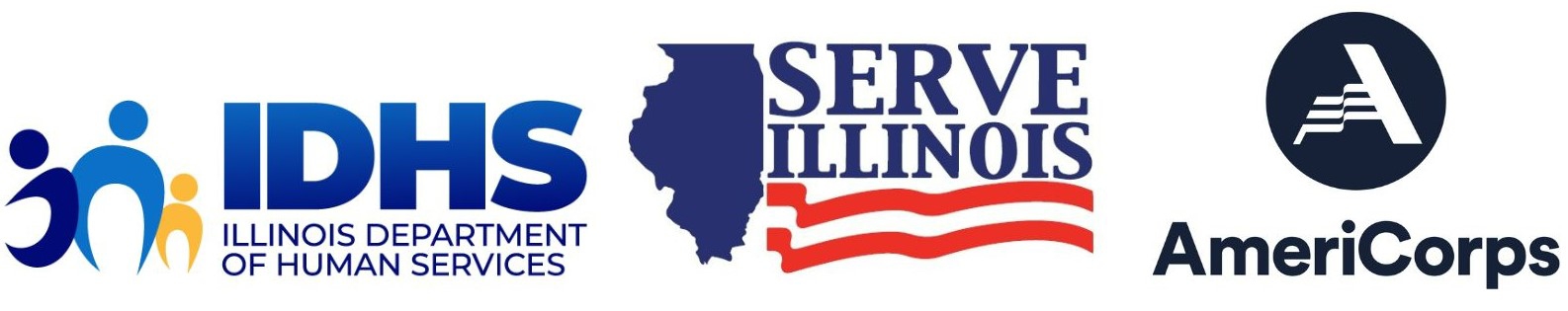 Serve Illinois, AmeriCorps, and IDHS logos