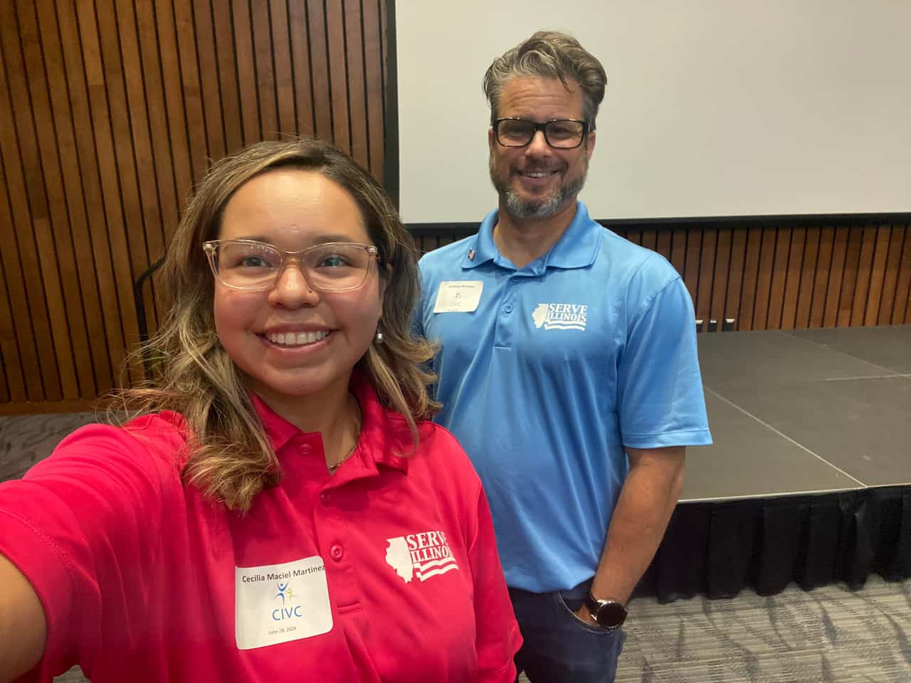 Volunteer Program managers Cecilia Maciel and Tony Wanless