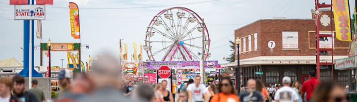 Illinois State Fair, ​August 7 - 17, 2025 is a 167 year tradition with 8700 competitve events and on 366 acres and 4 days of harness racing