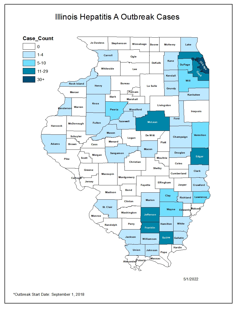 Illnois Heptitis A outbreak Cases