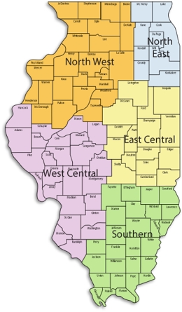IDHHC Region Map of Illinois