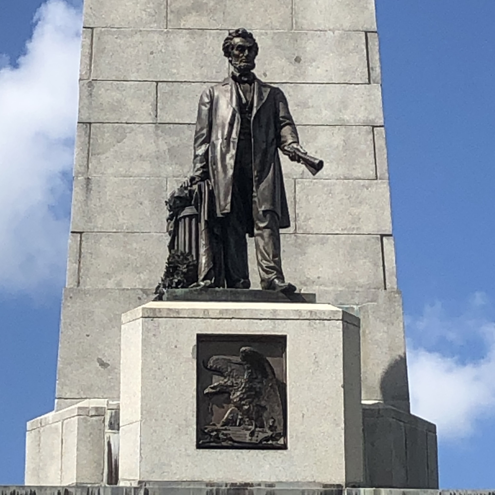 Statue of Abraham Lincoln on top of Lincoln Tomb