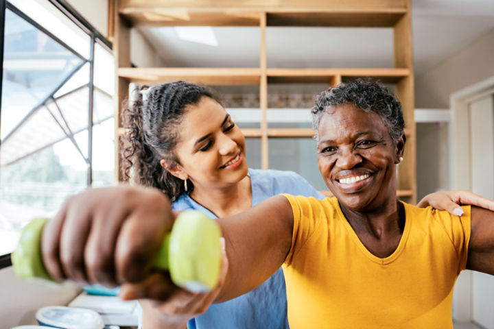 two women exercising