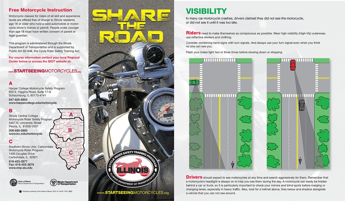 Motorcycle share the road infographic.