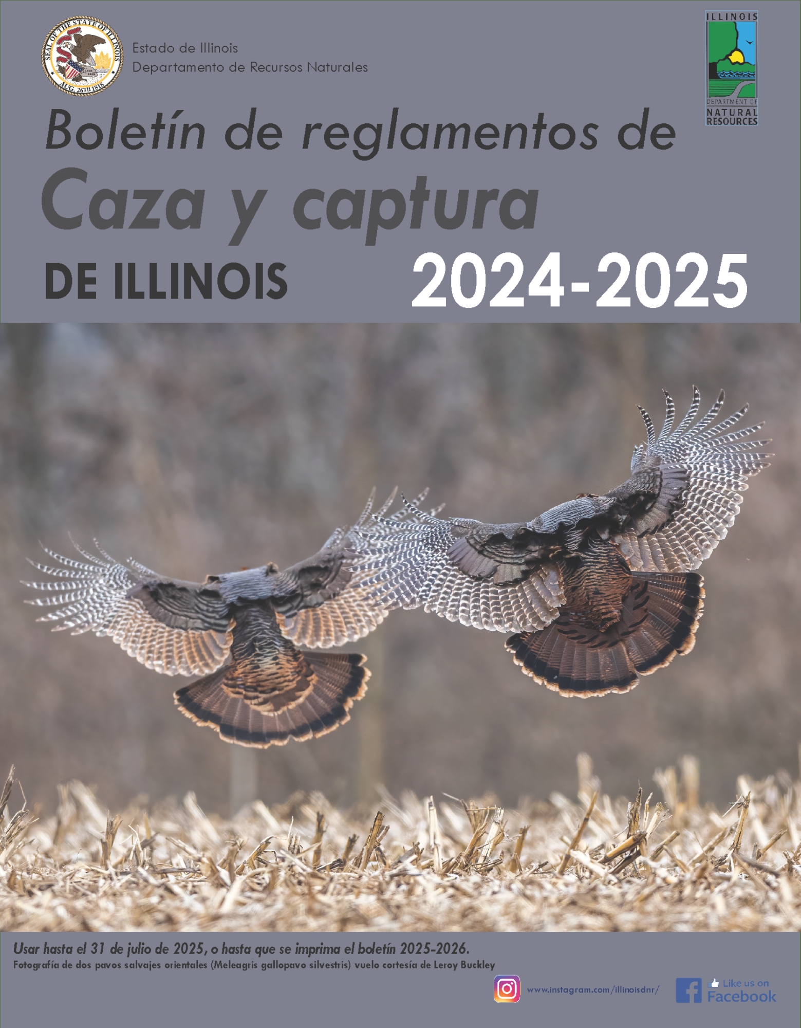 Boletin de reglamentos de caza y captura de Illinois 2024-2025