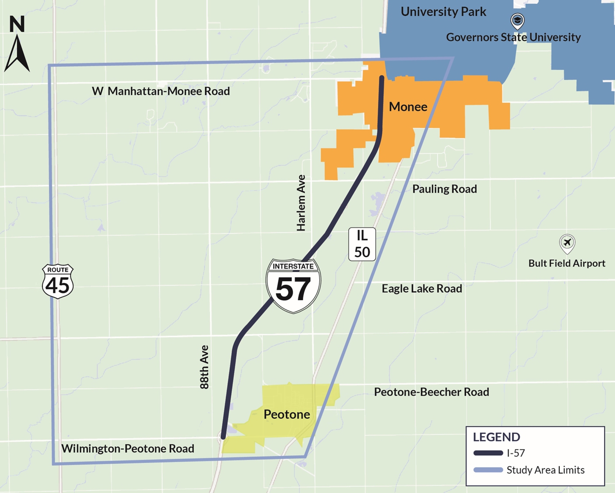 map of project study area