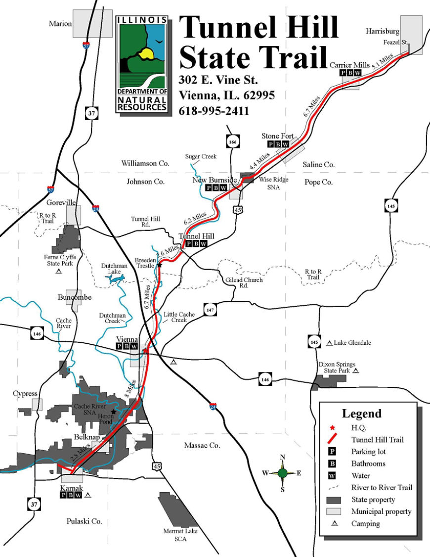 Tunnel Hill State Trail map