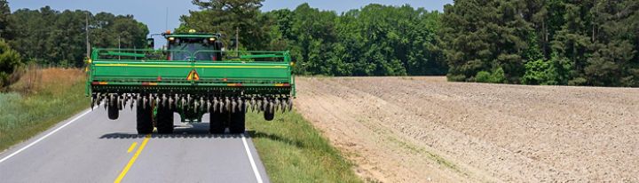 Tractor on road