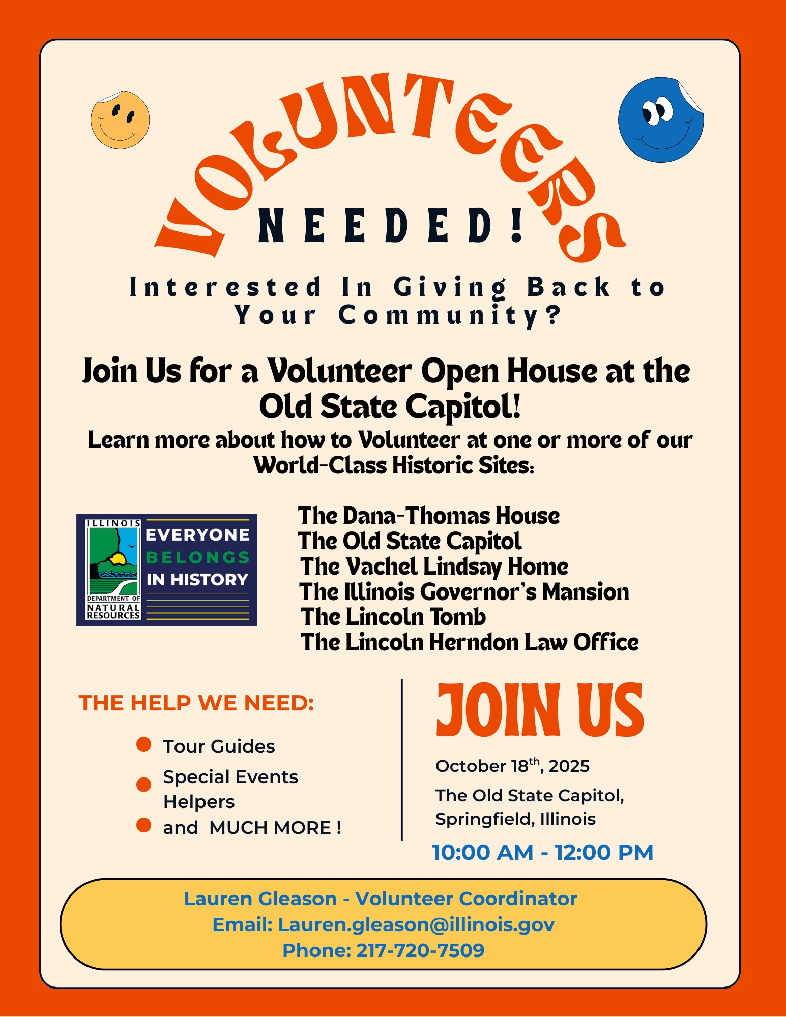 Volunteer Appreciation Dinner Flyer for October 18 2025