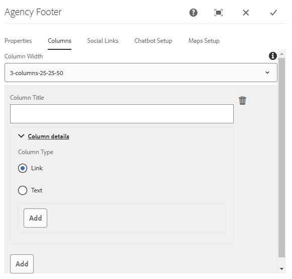 Agency Footer Columns