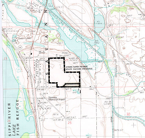 Ayers Sand Prairie Topo Map