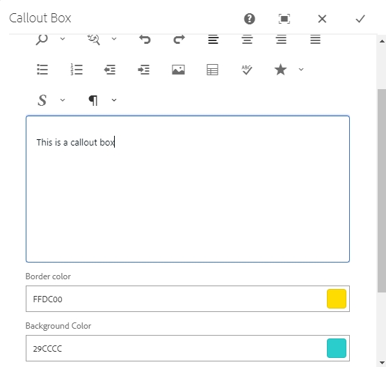 callout box - configure