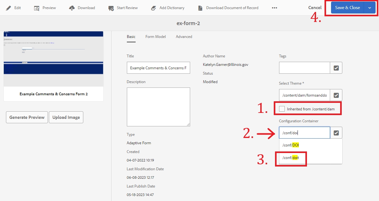 Change Config Cont