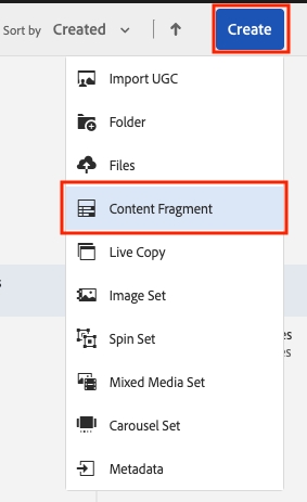 creating a content fragment