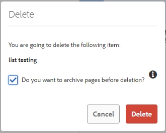 Check if archive is necessary then delete