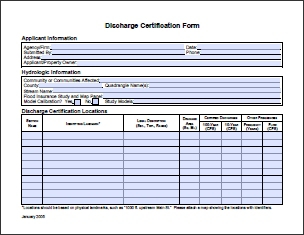 Discharge Certification Form  