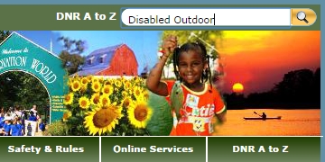 Disabled Outdoor typed in Search box