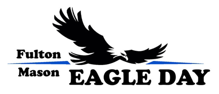Eagle drawing with text that read Fulton-Mason Eagle Day