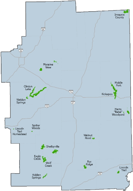 Map of Parks in East Central Illinois