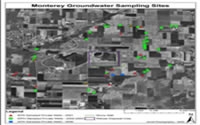 Monterey groundwater sampling sites map.