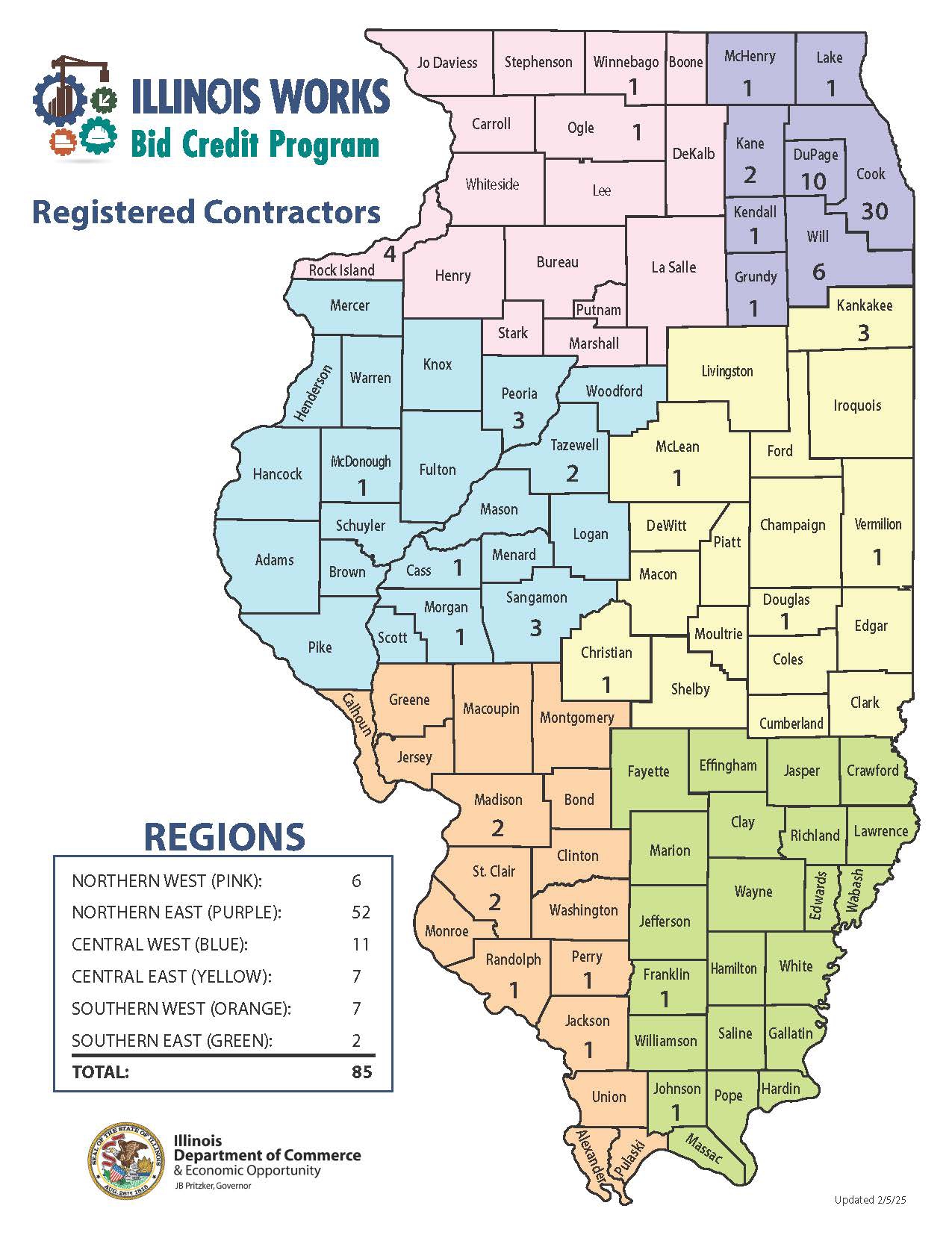 Illinois works bid credit program registered contractors