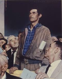 “Freedom of Speech” by Norman Rockwell is Public Domain (U.S. National Archives and Records Administration, https://commons.wikimedia.org/w/index.php?curid=16927147