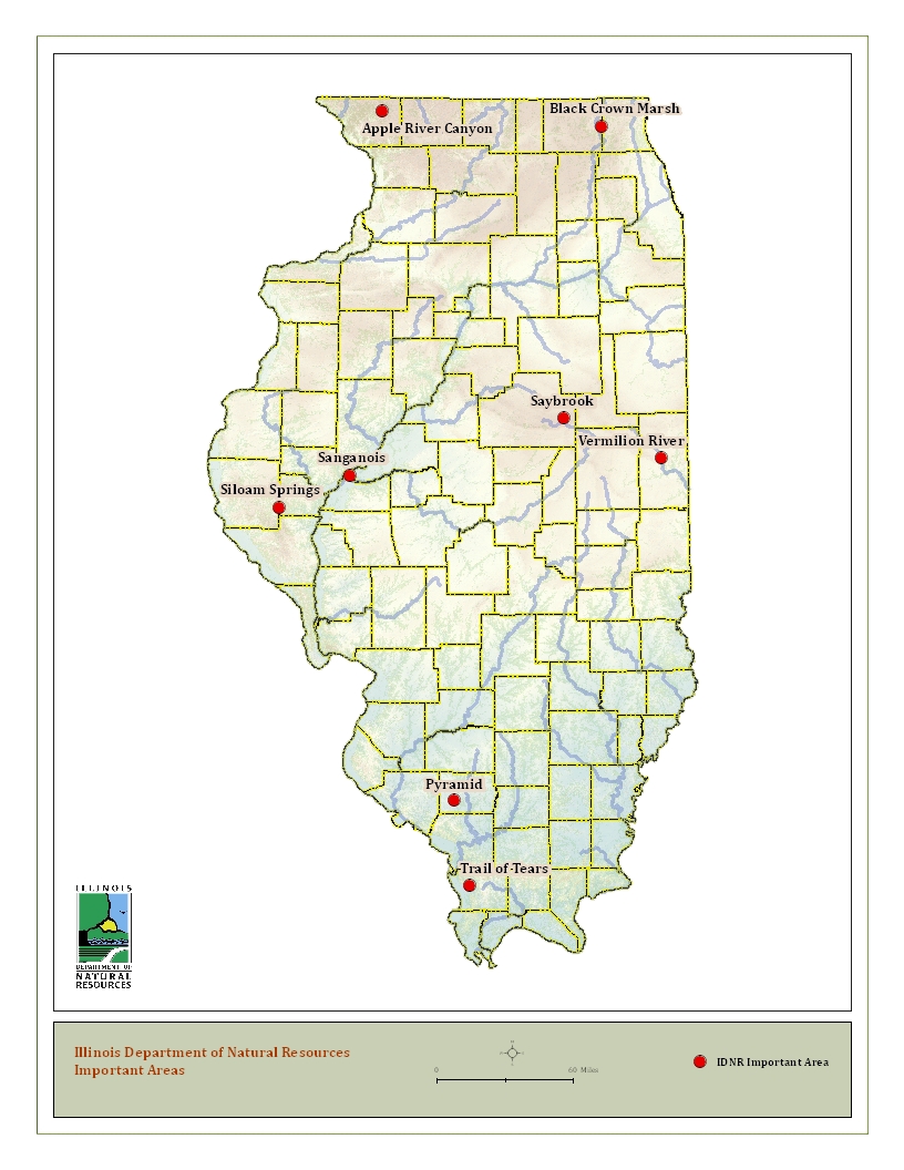 State map of IDNR IMportant Areas