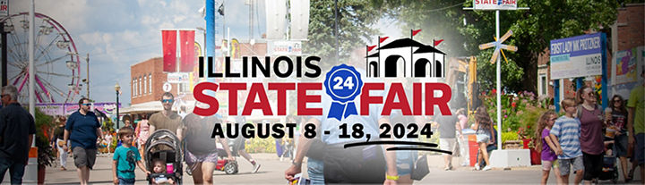 Illinois State Fair, August 8-18, 2024 is a 166 year tradition with 8700 competitve events and on 366 acres and 4 days of harness racing