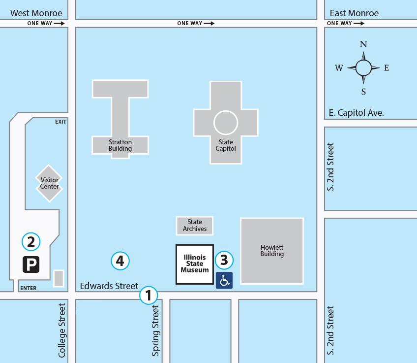 Illinois Stat Museum Parking Map