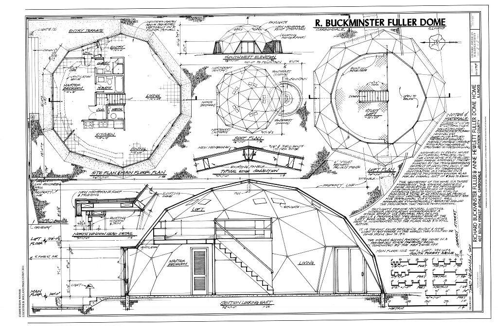 Carbondale, Richard Buckminster Fuller & Anne Hewlett Fuller Dome Home, 407 South Forest Avenue (HABS IL-1234)