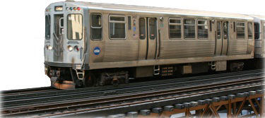 A silver CTA 'L' Train Car.