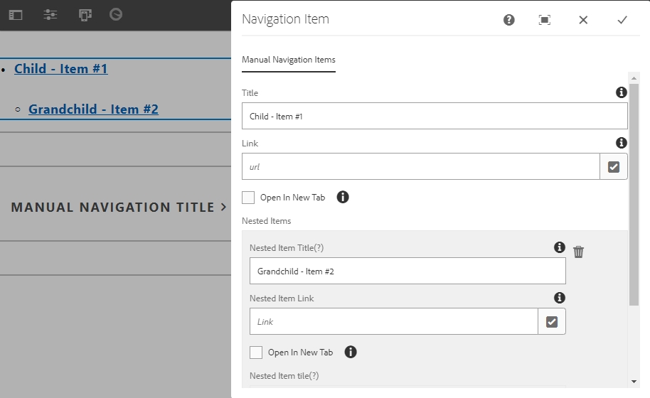 Manual Side Navigation Setup