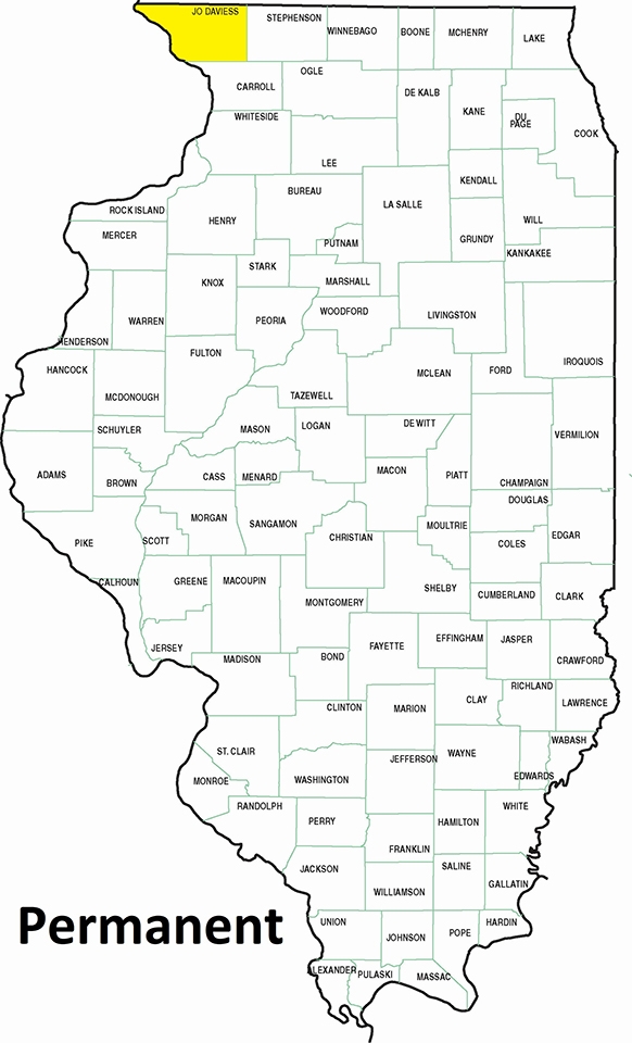 map showing permanent residence in Jo Daviess County