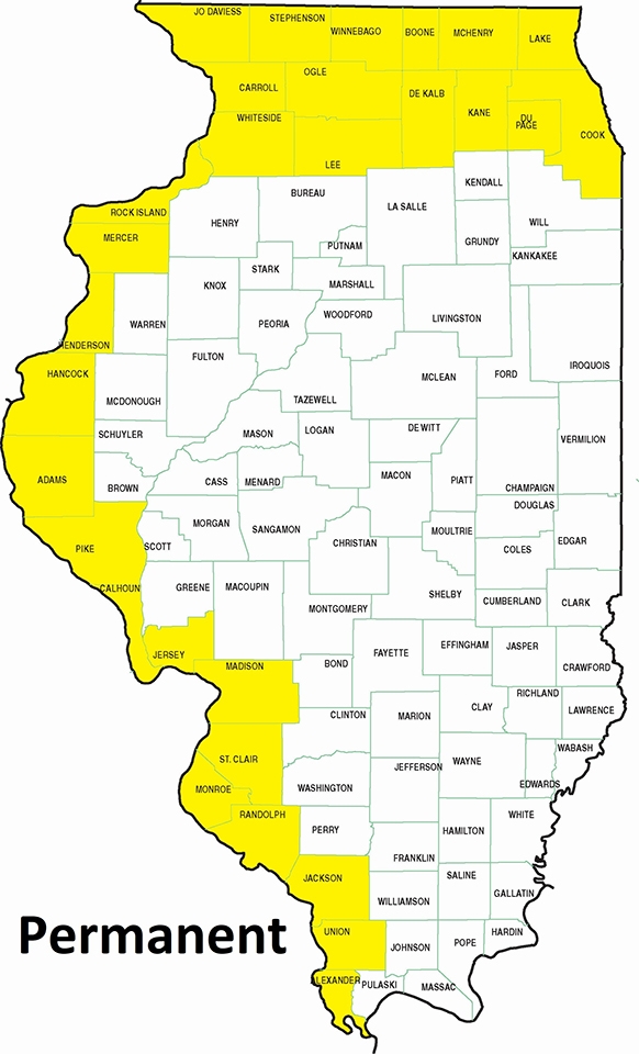 map permanent northern quarter and Mississippi river counties