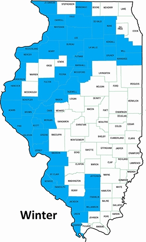 map winter bald eagle