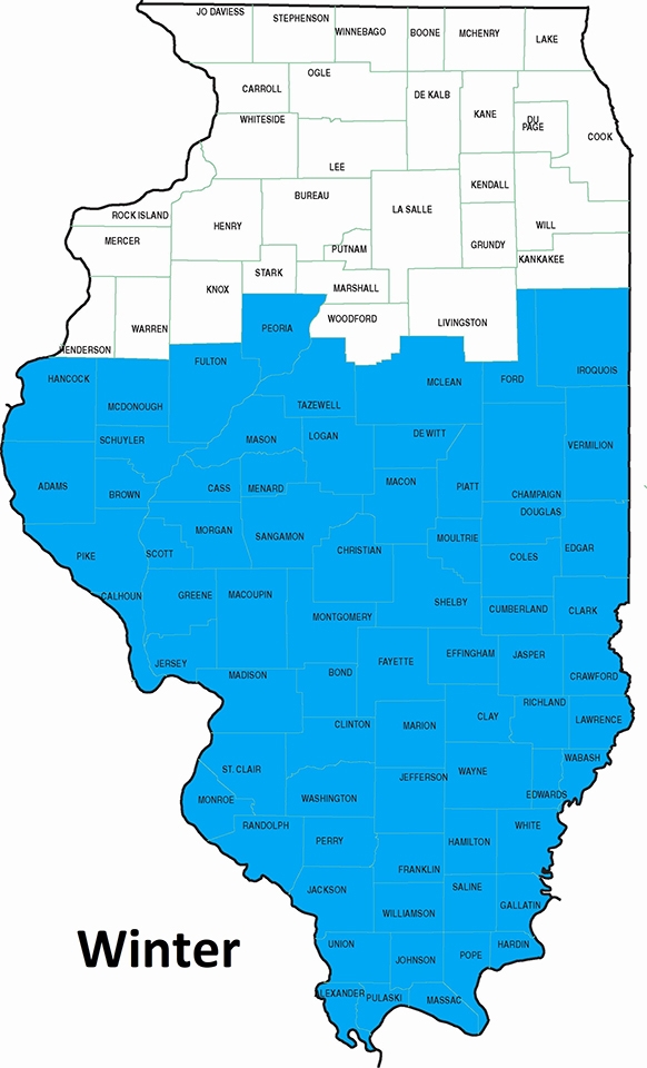 map winter southern two-thirds