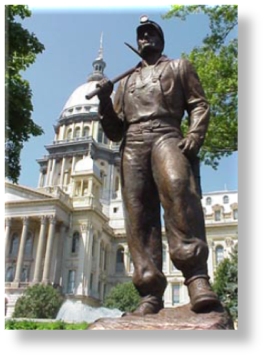 Miner Statue on the Illinois State Capitol grounds