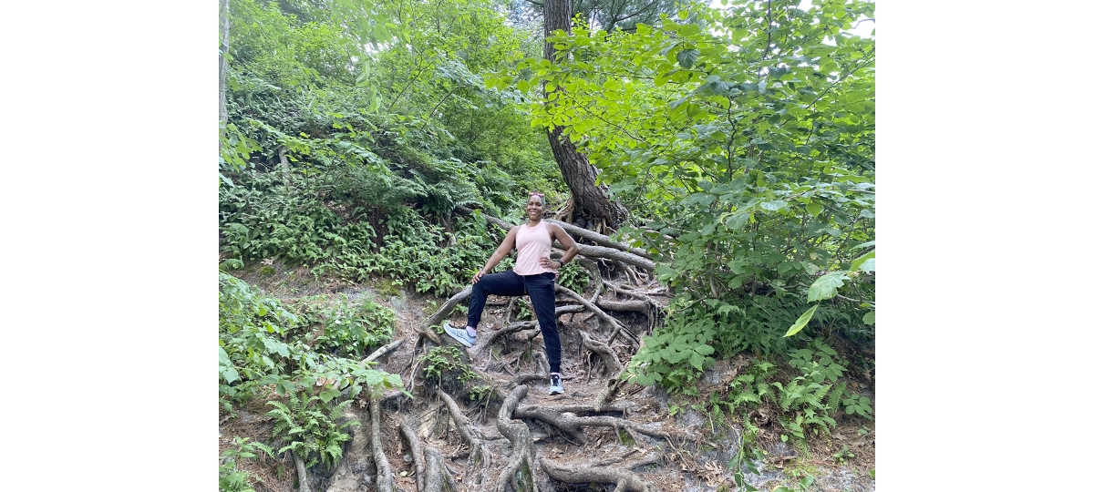 Lt. Governor Stratton on a hike.