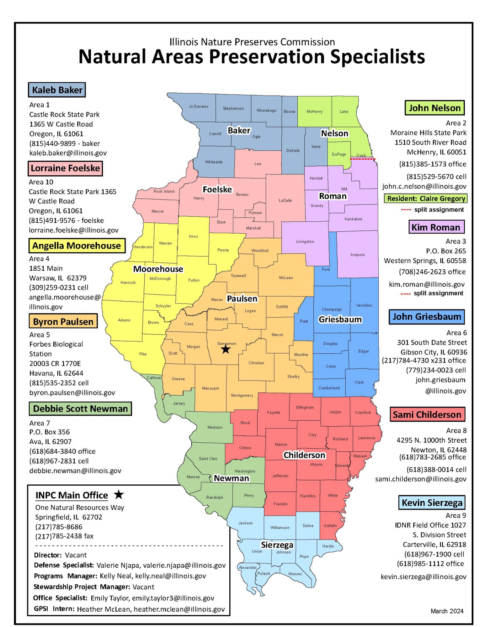 Natural Areas Preservation Specialists Map