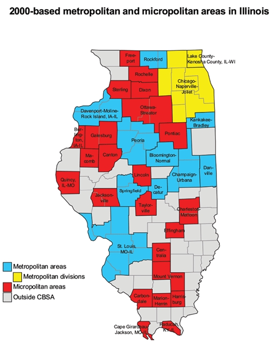 Metropolitan and Micropolitan areas in Illonois