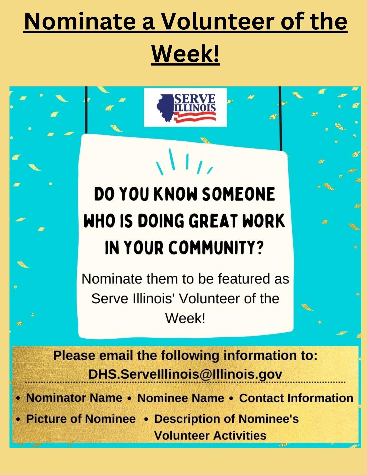 Nominate a Volunteer of the Week - 1