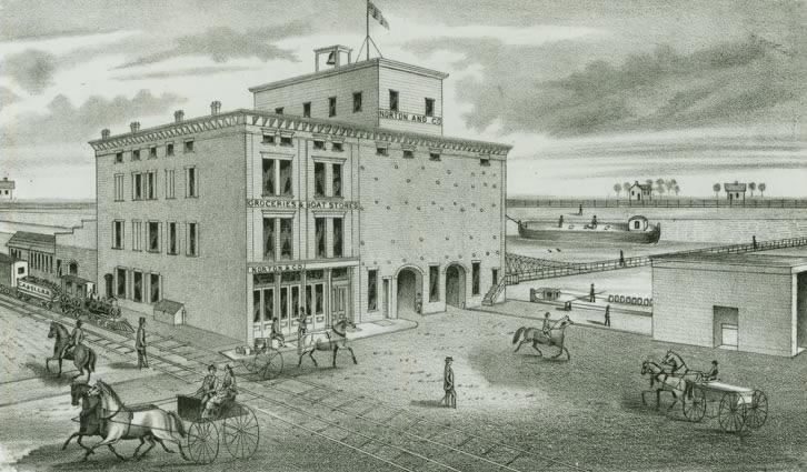 Norton Building Illustration, Atlas of Will County, 1873
