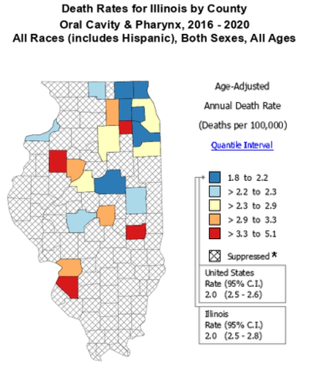 Death Rates for Illinois by County